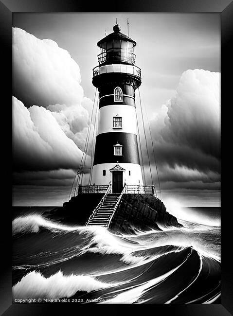 Lighthouse stands Alone Framed Print by Mike Shields