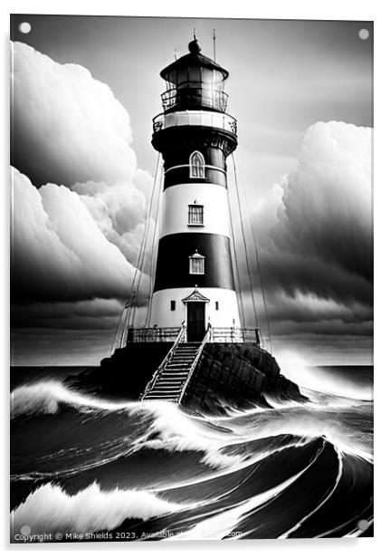 Lighthouse stands Alone Acrylic by Mike Shields