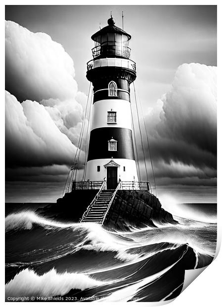 Lighthouse stands Alone Print by Mike Shields