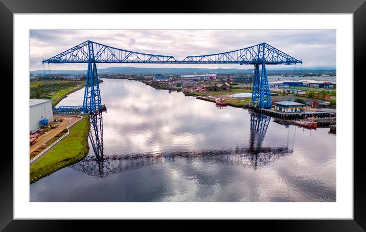 Tees Transporter Bridge to Middlesbrough FC Framed Mounted Print by Tim Hill