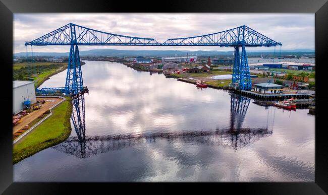 Tees Transporter Bridge to Middlesbrough FC Framed Print by Tim Hill
