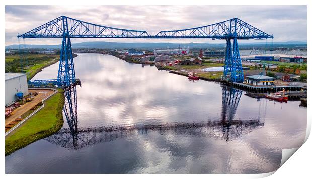 Tees Transporter Bridge to Middlesbrough FC Print by Tim Hill