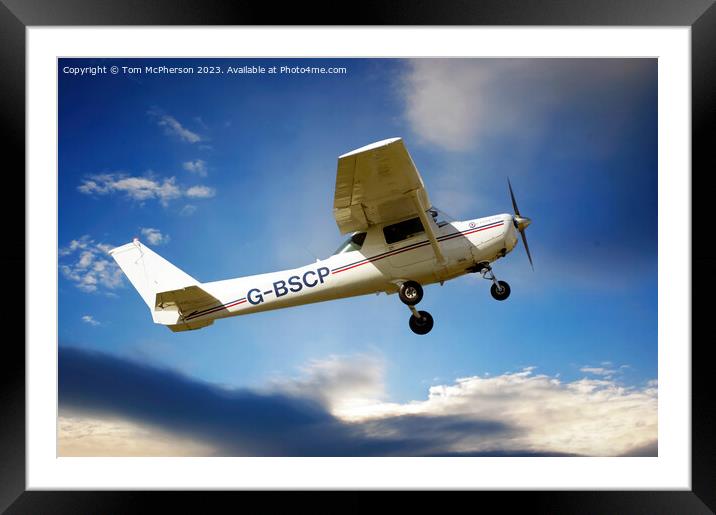 Cessna 152 G-BSCP Framed Mounted Print by Tom McPherson