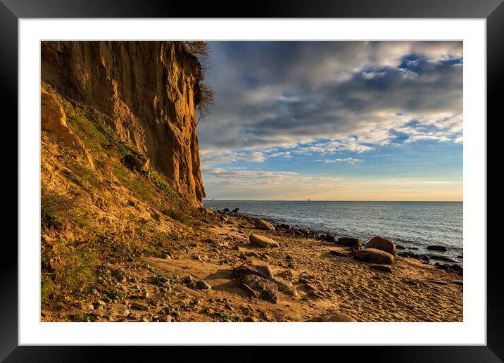 Cliff By The Baltic Sea At Sunrise In Gdynia Framed Mounted Print by Artur Bogacki
