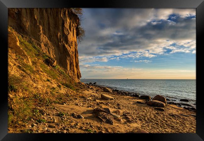 Cliff By The Baltic Sea At Sunrise In Gdynia Framed Print by Artur Bogacki