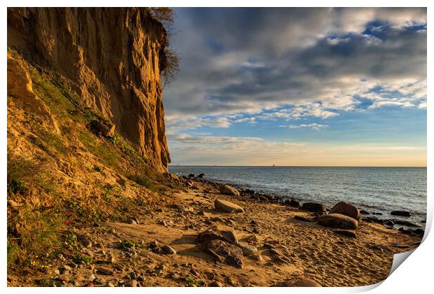Cliff By The Baltic Sea At Sunrise In Gdynia Print by Artur Bogacki