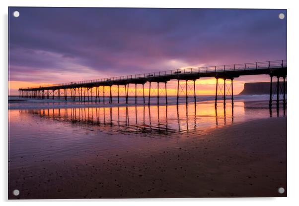 September Sunrise: Saltburn by the sea Acrylic by Tim Hill