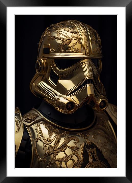 Golden Warrior  Framed Mounted Print by CC Designs