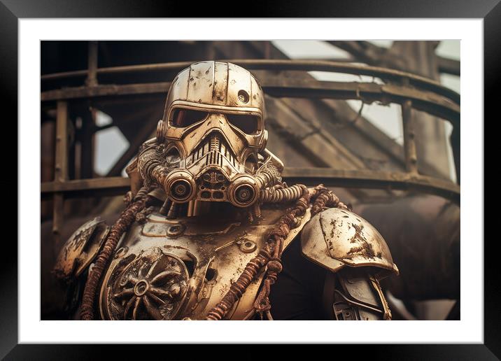 Steampunk Trooper  Framed Mounted Print by CC Designs