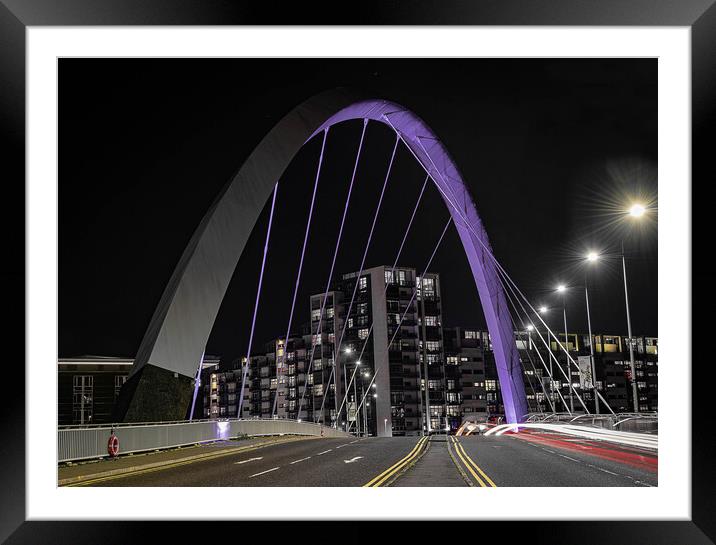 Purple nights in Glasgow Framed Mounted Print by Alan Sinclair