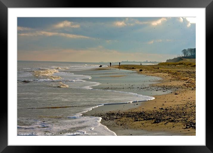 Benacre Beach Suffolk  Framed Mounted Print by James Allen