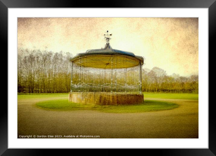 Bandstand in Park Framed Mounted Print by Gordon Elias