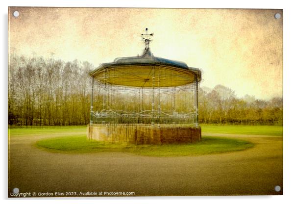 Bandstand in Park Acrylic by Gordon Elias