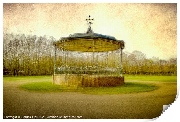 Bandstand in Park Print by Gordon Elias