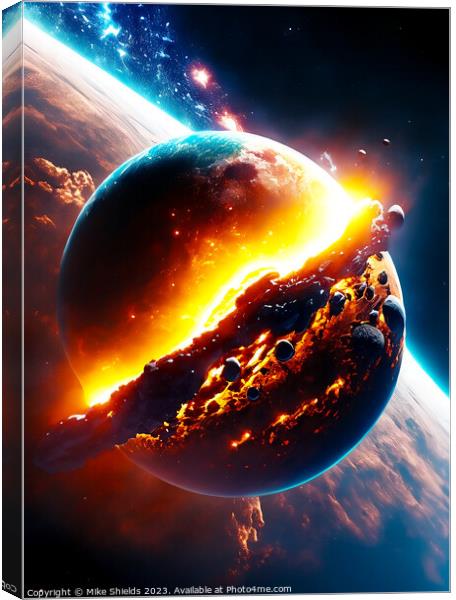 A Planet Explodes Canvas Print by Mike Shields