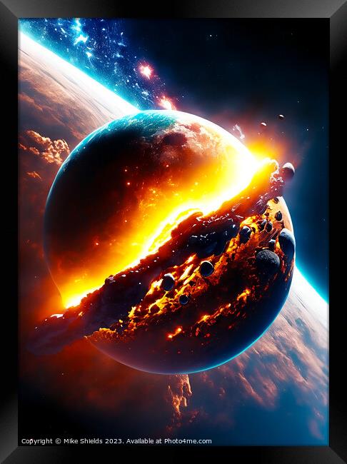 A Planet Explodes Framed Print by Mike Shields