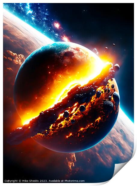 A Planet Explodes Print by Mike Shields