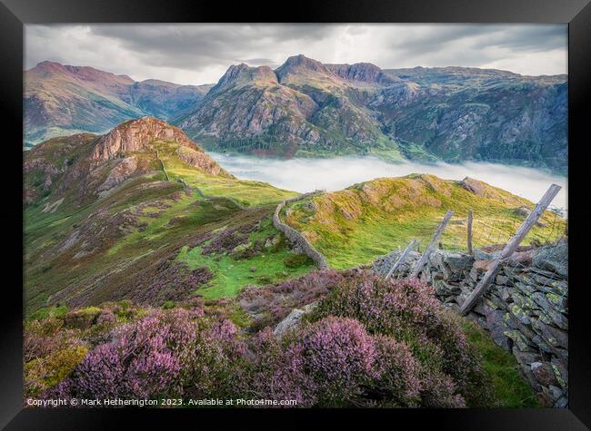 Langdale Pikes Framed Print by Mark Hetherington