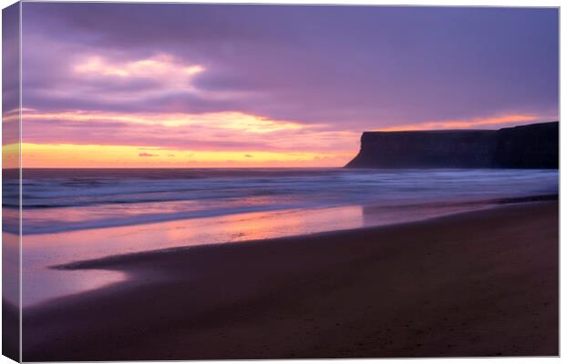 Hunt cliff Sunrise Seascape: Saltburn by the Sea Canvas Print by Tim Hill