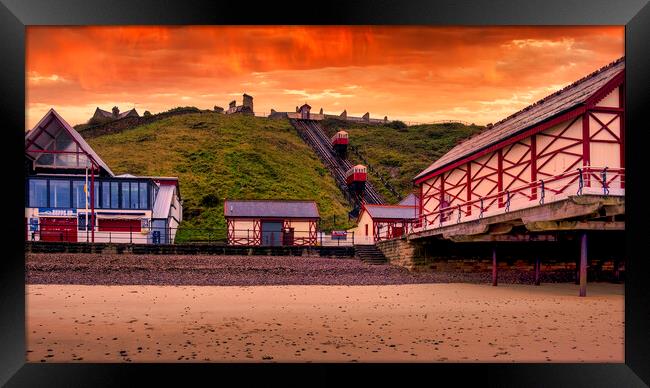 Sunrise and showers: Saltburn by the sea  Framed Print by Tim Hill