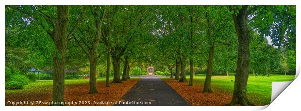 Down the Autumn Avenue - (Panorama.) Print by 28sw photography
