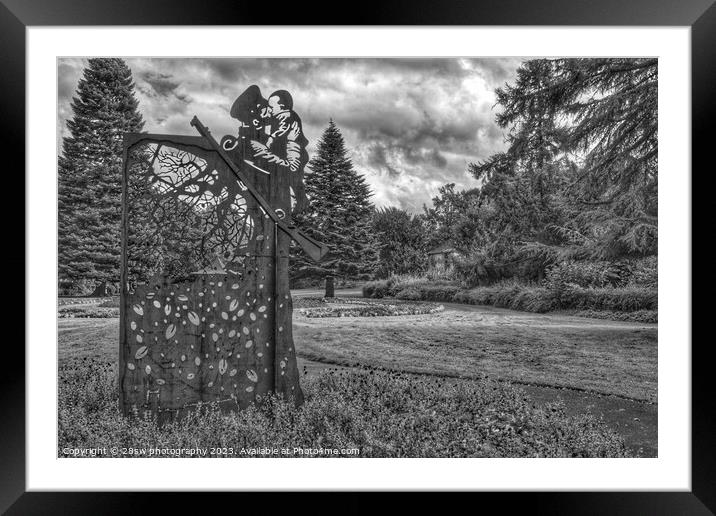The Memorial and The Park - (Black and White.) Framed Mounted Print by 28sw photography