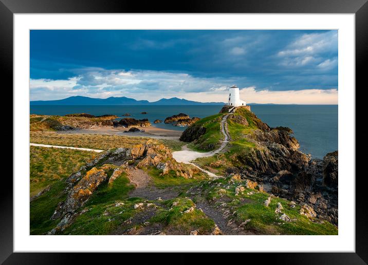 Twr Mawr Lighthouse, Ynys Llanddwyn, Wales Framed Mounted Print by Andrew Kearton
