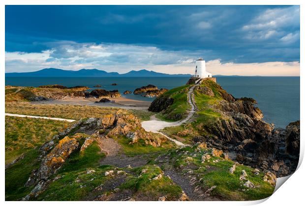 Twr Mawr Lighthouse, Ynys Llanddwyn, Wales Print by Andrew Kearton