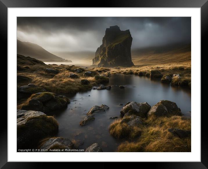 Moorland Majesty: The Solitary Mountain Framed Mounted Print by P D