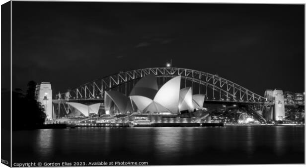 Sydney Harbour Bridge and Opera House Canvas Print by Gordon Elias