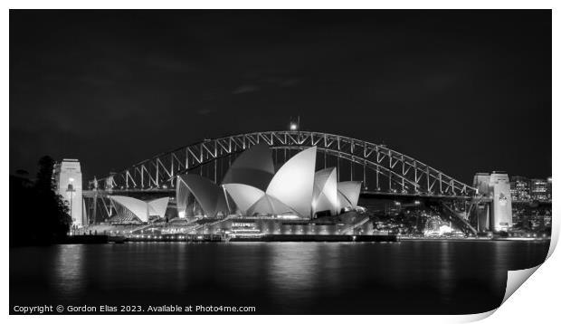 Sydney Harbour Bridge and Opera House Print by Gordon Elias