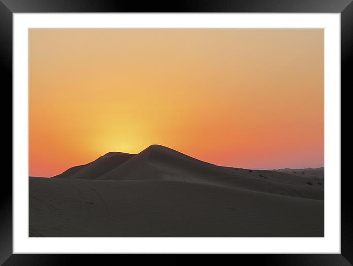 Sunset, Arabian Desert Framed Mounted Print by DEE- Diana Cosford
