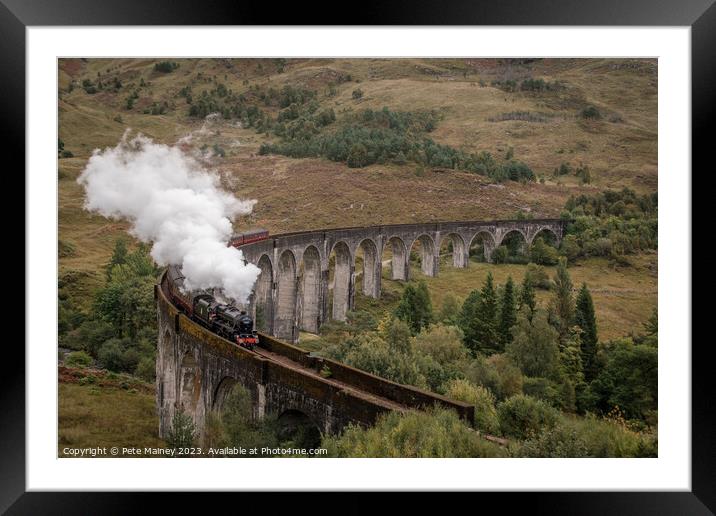 TheJacobite crossing Glenfinnan Viaduct Framed Mounted Print by Pete Mainey