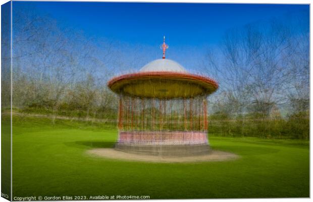 The Bandstand in Lincoln Arboretum Canvas Print by Gordon Elias