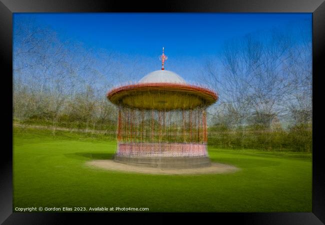 The Bandstand in Lincoln Arboretum Framed Print by Gordon Elias