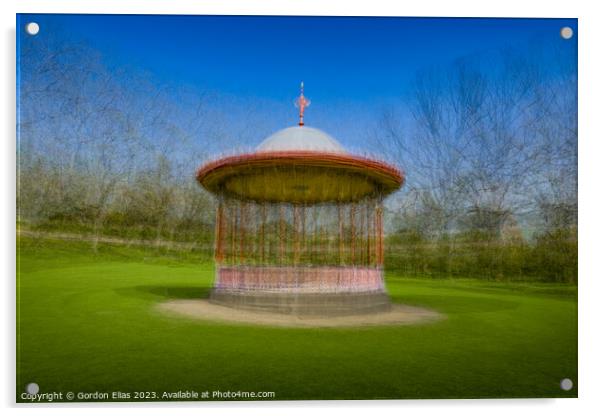The Bandstand in Lincoln Arboretum Acrylic by Gordon Elias