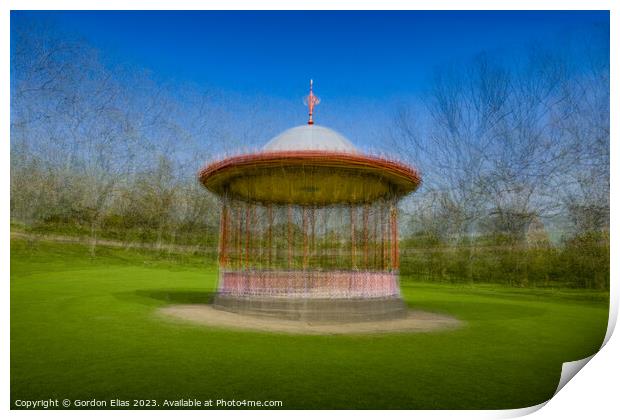 The Bandstand in Lincoln Arboretum Print by Gordon Elias