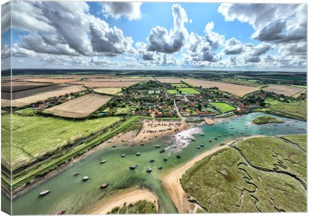 An aerial view of Burnham Overy Staithe Canvas Print by Gary Pearson