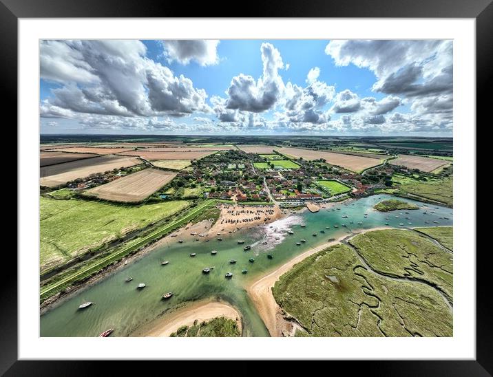 An aerial view of Burnham Overy Staithe Framed Mounted Print by Gary Pearson