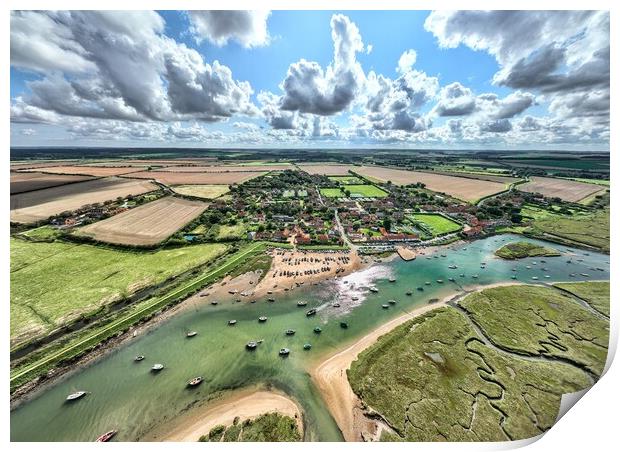 An aerial view of Burnham Overy Staithe Print by Gary Pearson