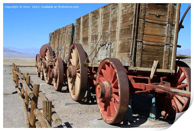 Old wagon train in Death Valley California  Print by Arun 