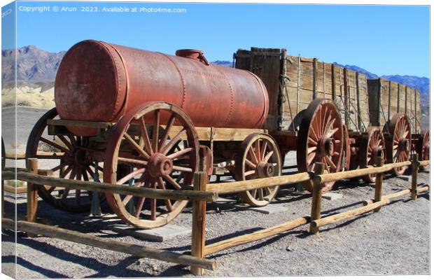 Old wagon train in Death Valley California Canvas Print by Arun 
