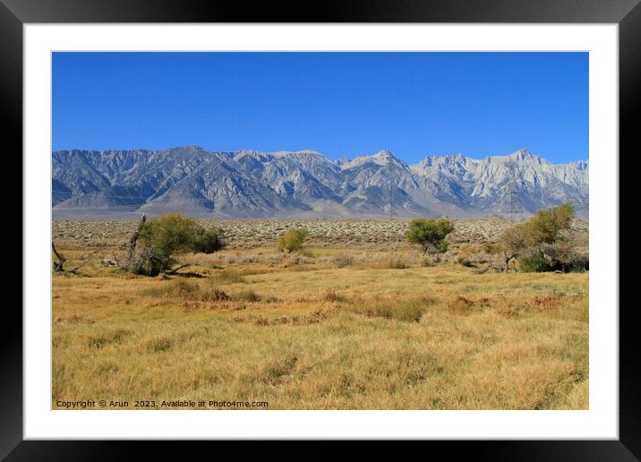 Mountain range in Death valley California Framed Mounted Print by Arun 