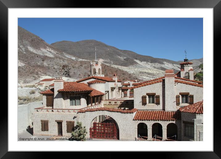 Scottys castle in Death valley California  Framed Mounted Print by Arun 