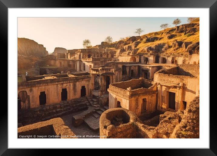 Ruins of an ancient city in the Middle East. Framed Mounted Print by Joaquin Corbalan