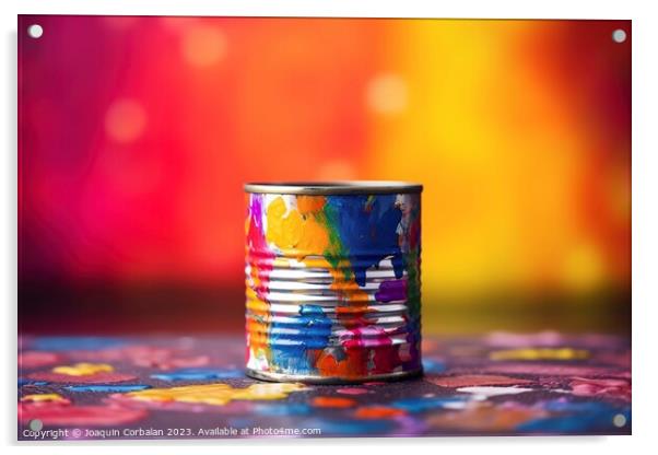 Colorful dirty paint pot, artists material and col Acrylic by Joaquin Corbalan