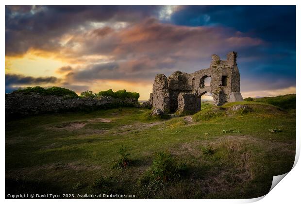 Pennard Castle , Gower, Wales Print by David Tyrer