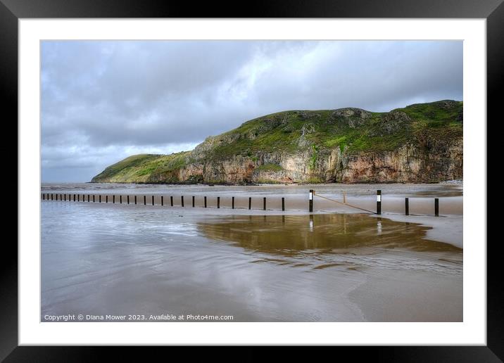 Brean Down Reflections Framed Mounted Print by Diana Mower