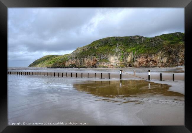 Brean Down Reflections Framed Print by Diana Mower