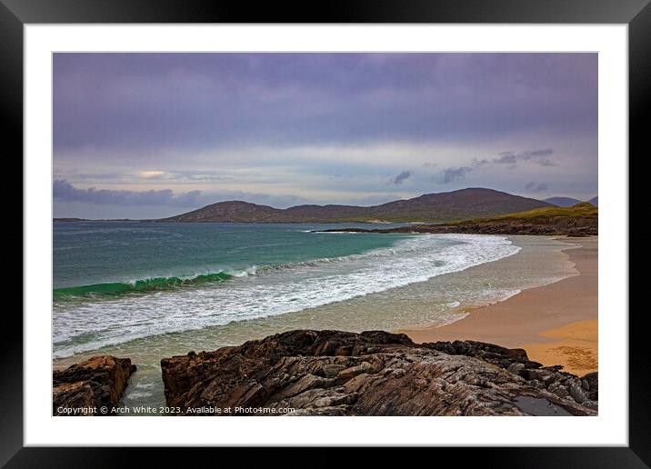 Traigh Lar beach, West Harris, Isle of Harris, Out Framed Mounted Print by Arch White